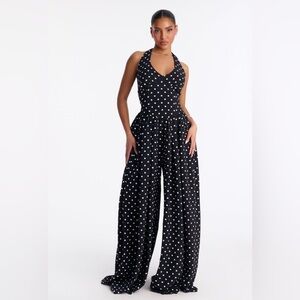 Fashion Nova Black and White Polka Dot Jumpsuit